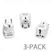 BESTEK 3-Pack Travel Adapter USA to Europe for France (Schuko) FR  